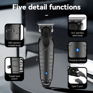 Kemei km-pg2299 USB sạc nhanh Máy cắt tóc Máy cắt tóc 1200mA sạc không dây Tông đơ cắt tóc điện - Product Image 4