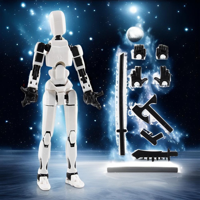 KK Unisex 13-Joint Multi-Jointed Movable Robot Mannequin Toys Lucky 13 Dummy Action Figure Mini Creative ABS Game Gifts for Kids