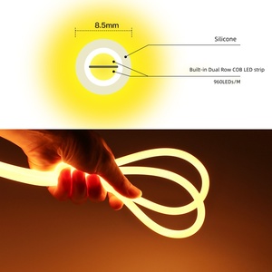 8.5mm 360 Degree Full Glow LED Neon <b>Rope</b> <b>Light</b>, Dual Row COB Round Neon Strip 3M for DIY Decoration - Product Image 3