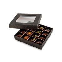 Boîte-cadeau en carton personnalisée pour dattes du Ramadan à Dubaï avec fenêtre transparente, conçue pour les collections de cadeaux de dattes