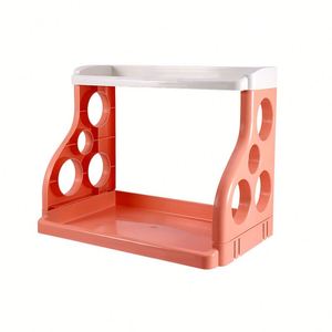 <b>Kitchen</b> Seasoning Double-tier Non-folding Plastic Multifunction Storage Knife <b>Rack</b> Spices Containers - Product Image 6
