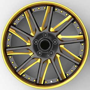 Rines Forjados de 18 Pulgadas en Negro Cromado y Dorado, Rines de 22 Pulgadas para Autos Xxr - Product Image 2
