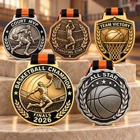 Médailles de championnat de basketball personnalisées avec des designs de joueur en dunk, MVP et All Star pour les récompenses de tournoi avec rubans imprimés