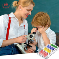 Color Plastic Prepared Microscope Slides 12 Items Different Type Biological Microscope Slides Children Kids Plastic Slides