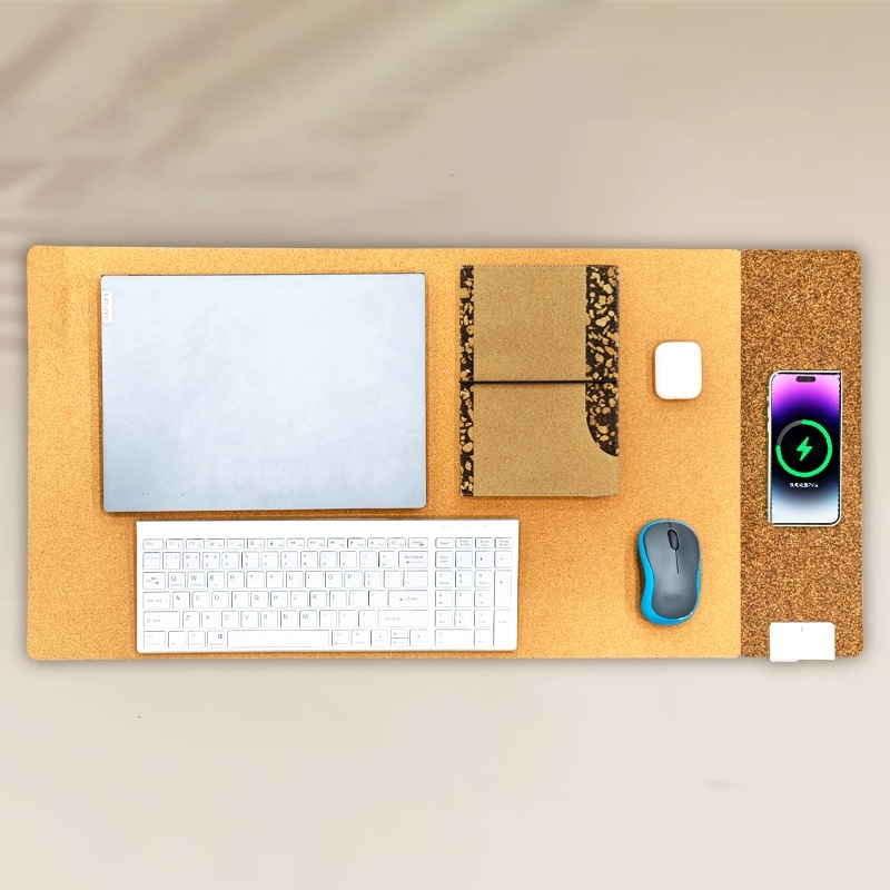New Ultra-Thin Cork Coffee Grounds Rechargeable Waterproof Mouse Pad Computer <strong>Desk</strong> With Oversized <strong>Wireless</strong> <strong>Desk</strong> <strong>Mat</strong>