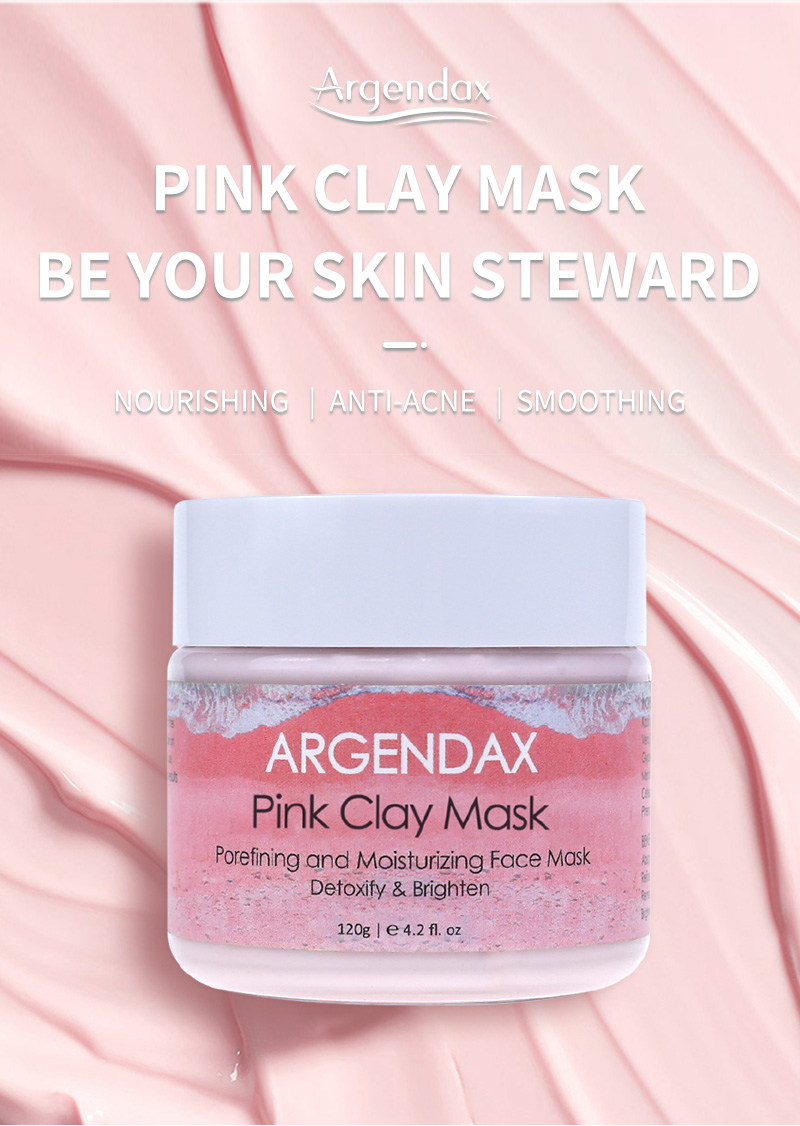 Private LABEL OEM organic purifying Skin Care Lightening brightening pink clay mud mask