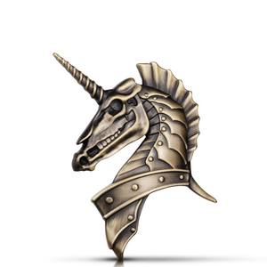 Personalidad Anime dibujos animados unicornio coche emblema alta calidad Metal guerra caballo coche insignia - Product Image 1