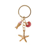2026 Ensemble d'accessoires en alliage sur le thème de l'océan (petits poissons, étoiles de mer, coquillages) style vacances : pendentif de sac à dos, breloque de téléphone, porte-clés