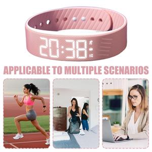 OLED Alarm Digital <b>Watch</b> With Silent Vibration 5-10 Days Battery Life <b>Activity</b> Tracker and Clock With Silicone Band Alarm <b>Watch</b> - Product Image 4