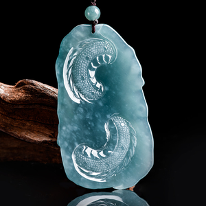 Pendentif dragon d'eau bleu en jade naturel authentique au style imposant. Jade de qualité supérieure de grande taille. Pendentif dragon du zodiaque pour homme. - Product Image 4