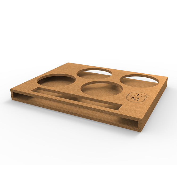 Hot Selling Customized Tea Jar Display Stand Wooden Bamboo Display Rack With Laser Engraved Logo — view 5