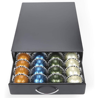 Nespresso Vertuoline Porte-capsules Tiroir Organisateur de rangement Distributeur de dosettes de café Vertuo en métal Capacité de 40 unités