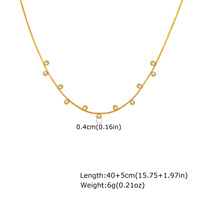 Collier minimaliste rond en chaîne serpent française YF8299 avec zircon blanc, bijoux anti-ternissement plaqué or 18 carats, acier inoxydable imperméable