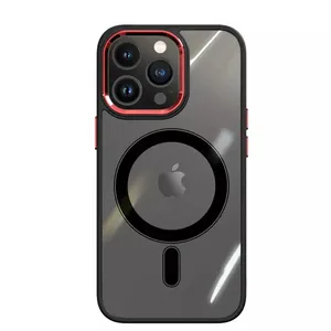 Cámara de lente de Metal, fundas transparentes de protección completa, funda trasera dura magnética para teléfono móvil para Iphone 13 14 15 Pro Max