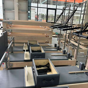 Acero legno <span class=keywords><strong>Pilates</strong></span> Reformer macchina <span class=keywords><strong>Yoga</strong></span> letto corpo equilibrio riformatori <span class=keywords><strong>Pilates</strong></span> con mezza torre - Product Image 5