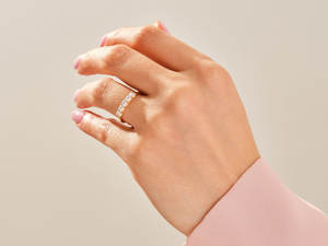 ファイブストーントレリスダイヤモンドバンド (0.50カラットtw) /ラボダイヤモンド結婚記念日リング女性用 - Product Image 5