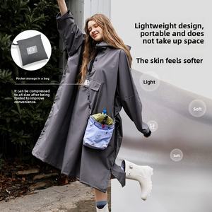 Dames Lange Regenjas Waterdichte Inpakbare Outdoor Capuchon Windjack Met Verstelbare Taille Heren Mode Van Hoge Kwaliteit Mantel - Product Image 5