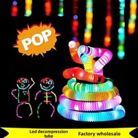 Tubes sensoriels LED Flash Pop, jouet anti-stress pour adultes et enfants, autisme, jouet à presser en plastique, modèle HR30