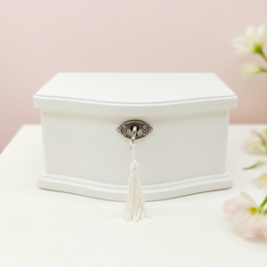 Boîte à bijoux en bois personnalisée pour enfants, princesse, MDF blanc rose, ballerine, fille, musicale, personnalisée - Product Image 4