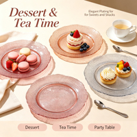 Assiettes de mariage en verre de luxe, durables et écologiques, assiettes de présentation de 13 pouces pour hôtels et mariages