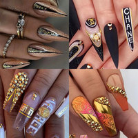 Mariposa francesa Full Stick Half Stick Nail Art-diseñado de larga duración Longitud corta Punta de gota de agua Finger Coffin Stiletto Heel