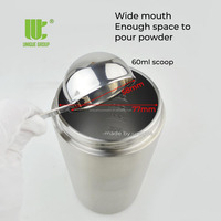 Shaker à protéines en métal, conteneur à poudre en acier inoxydable, cuillère doseuse, ensemble de nutrition pour le fitness, hermétique et anti-fuite pour les voyages