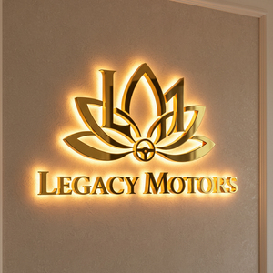 Enseigne commerciale en acrylique doré rétroéclairée par LED, lettrage lumineux, logo mural pour hôtel, bureau, boutique - Product Image 2