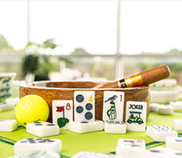 2026 Tuiles de Mahjong American Golf pour les joueurs américains, ensemble de supports de Mahjong professionnels gravés, pour le divertissement des clubs de golf