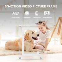 Cadre photo vidéo numérique en acrylique de 5 pouces avec lecteur vidéo en boucle et son, mémoire 4 Go