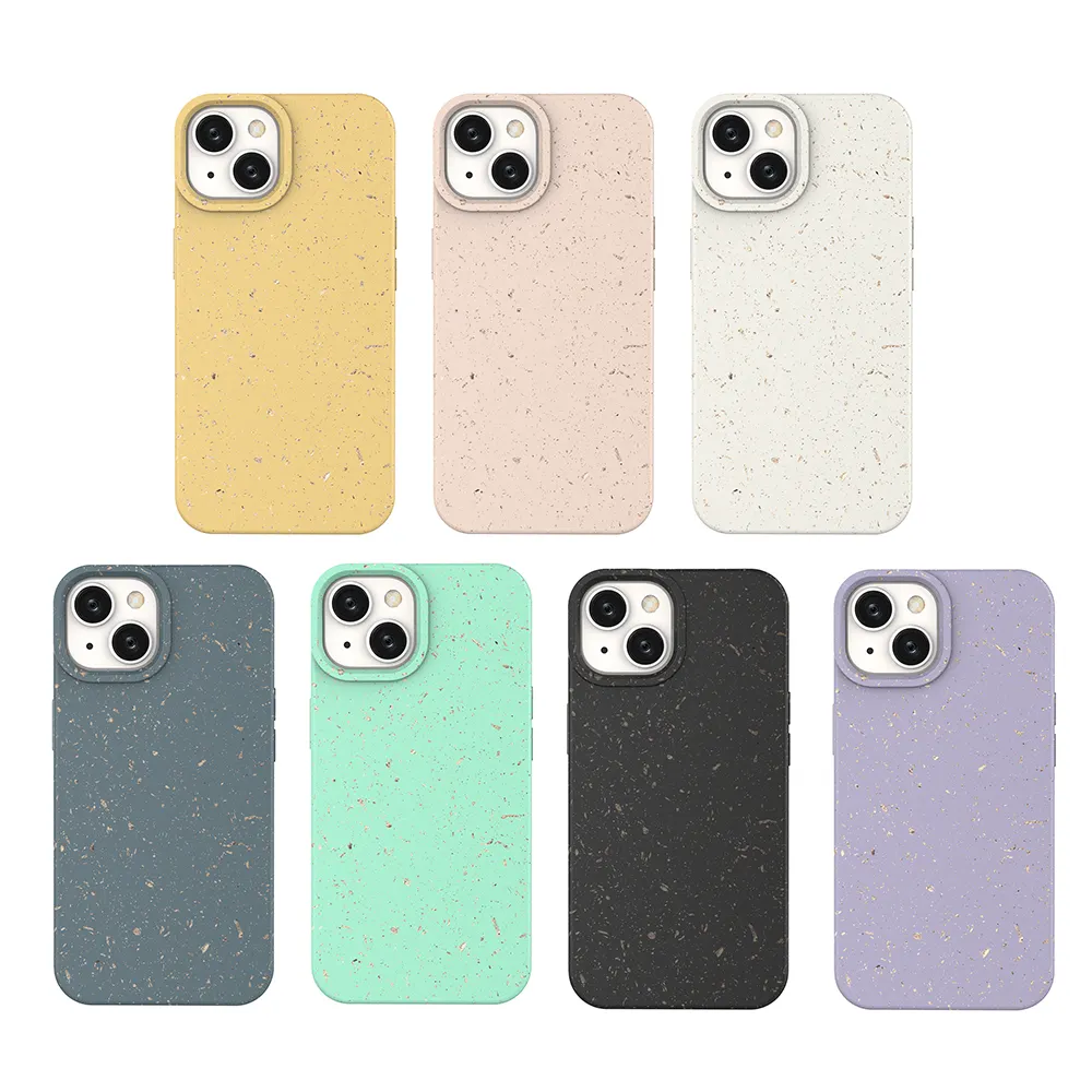 For iPhone 14 Case Eco-Friendly, 100% Biodegradable Compostable Plant Fiber Shockproof Phone Case For iPhone 14 13 12 11 Pro Max