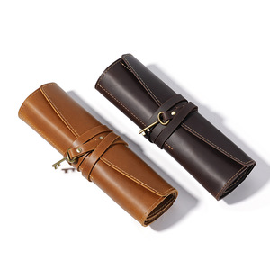 Astuccio da Viaggio Arrotolabile in Vera Pelle Personalizzato OEM ODM per Penne Stilografiche, Matite e Penne a Sfera - Custodia per <span class=keywords><strong>Artisti</strong></span> - Product Image 5
