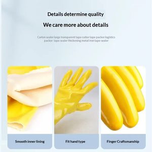 Gants de travail en PVC résistants au froid, durables, 27 cm, doublure composite en éponge, isolés thermiquement, sans silicone, sans poudre, imperméables, résistants à l'huile - Product Image 6
