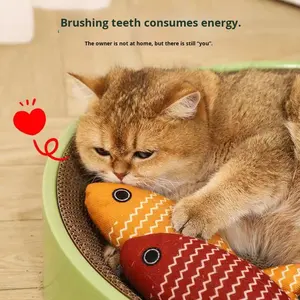 ของเล่นแมวแคทนิปสำหรับแมวในบ้าน-ของเล่นแมวรูปสัตว์การ์ตูนทำจากผ้าลินินรูปทรงหมอน<span class=keywords><strong>นอน</strong></span> ปลอดภัยต่อสิ่งแวดล้อม - Product Image 2