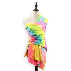 Rainbow Tie-Dye Spandex Fabric, 4-Way Stretch Elastic Material for Sewing Swimwear & Sportswear - Product Image 6