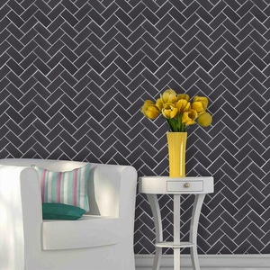 Tấm Dán Tường 3d Hình Xương Cá Nghệ Thuật Gạch Ốp Tường Màu Đen Tinh Khiết Miếng Dán Và Dán Cho Nhà Bếp Và Phòng Tắm - Product Image 5