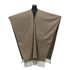 New Winter Warm Big Shawl Custom Design Solid Color Slit Simple Double-side Outwear Shawl Factory Wholesale Women <strong>Pashmina</strong> - Product Image 4