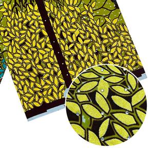 Tissus en Coton Africain Doré Effet Pierre Doux au Toucher, Matière Respirante 100% Coton, Tissus Africains Dorés Effet Pierre Haute Densité - Product Image 2