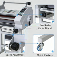 Laminateur électrique chaud et froid de 650 mm, équipement de plastification industriel de taille A1-A6 avec commande de moteur pour matériaux alimentaires