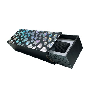 Custom Luxury Rigid Cardboard Sleeve <b>Gift</b> <b>Box</b> Holographic Foil Logo with Sliding Ribbon Fancy Design Paper Boxes - Product Image 4