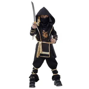 Ninja Kostuums Voor Jongens Meisjes-Deluxe Golden Dragon Ninja Outfit, Halloween Dress Up Ninjago Kostuum Voor Kids