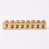 Barre omnibus de mise à la terre en cuivre à une rangée 5.5x7.5 7*11, connexion par vis, 4-12 trous, pour boîtier de distribution