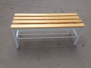 Vestiaire extérieur moderne en acier avec bancs de dressing et banc de parc en acier inoxydable pour jardin, patio et école - Product Image 4