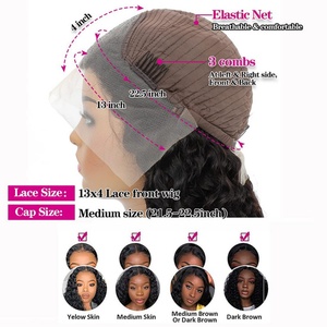 Deep Wave Lace Front <b>Wigs</b> Human Hair <b>Wigs</b> Nature <b>Black</b> Brazilian Lace Frontal <b>Wigs</b> Human Hair Pre Plucked with Baby Hair - Product Image 5