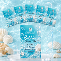 Coffret de Pédicure Détoxifiant Effervescent au Collagène Parfum Océan Frais, Kit Spa pour les Pieds 5 Étapes de Luxe pour Salon de Manucure, Commande en Gros pour Fournitures Onglerie