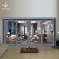 Porte coulissante en verre et aluminium résistant à la chaleur, ouverture manuelle, usage extérieur, design moderne, surface finie, coupe-vent
