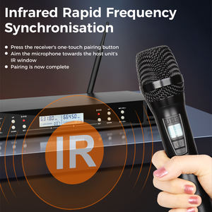 Micrófono Inalámbrico Dinámico UHF Profesional DR28 con Cancelación de Ruido para Iglesia, Conferencias y Discursos, 2 Canales - Product Image 2