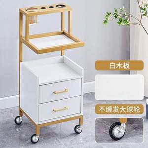 Modern Salon <b>Trolley</b> Rolling Storage Cart <b>White</b> Metal Organizer with Drawers for Beauty Studio Hair Salon - Product Image 5