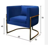 Moderner Ergonomischer Drehbarer Esszimmerstuhl mit Samtbezug und Metallbeinen für Zuhause oder Hotel in Küche oder Wohnzimmer