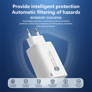 25W GaN Fast Charger EU Plug PD2.0 QC3.0 Dual Port USB A+C Wall Charger for 11-18 for for Laptop 5V/3A - Product Image 5