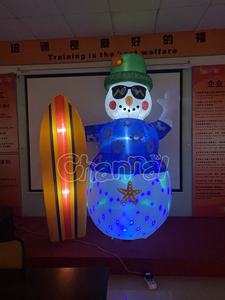 Рождественский надувной снеговик с доской для серфинга - Product Image 4